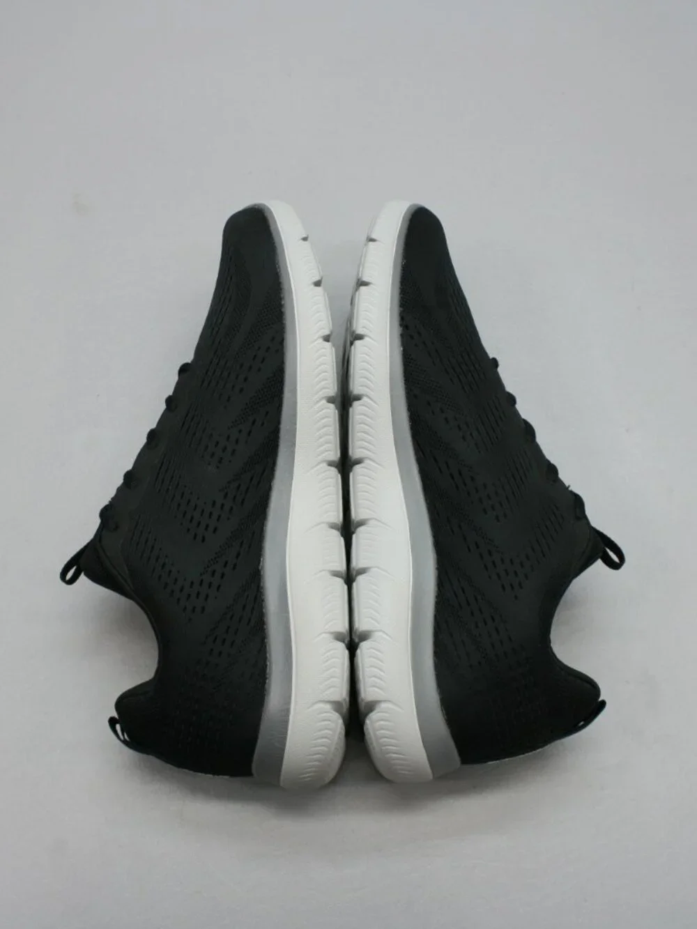 Skechers Men's 12 Summit Black Mesh Memory Foam Lace-up Gym Shoes Sneakers 16890